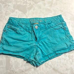 Celebrity Blues short shorts size 3 turquoise